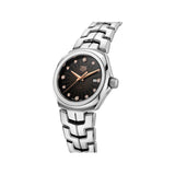 Shop Tag Heuer Link Quartz Black Dial Silver Steel Strap Watch for Women - WBC131F.BA0649 in USA