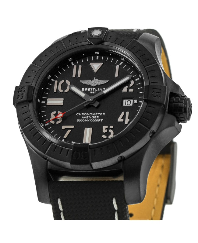 Shop Breitling Avenger Automatic 45 Seawolf Night Mission Black Dial Black Nylon Strap Watch for Men - V17319101B1X1 in USA