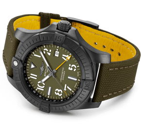 Shop Breitling Avenger Automatic GMT 45 Night Mission Green Dial Green Nylon Strap Watch for Men - V323952A1L1X1 in USA