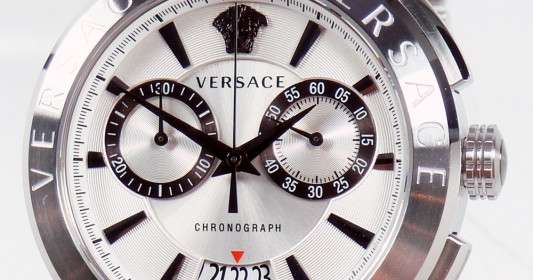 Versace Aion Chronograph White Dial Silver Steel Strap Watch for Men - VBR040017 Buy Now By Versace