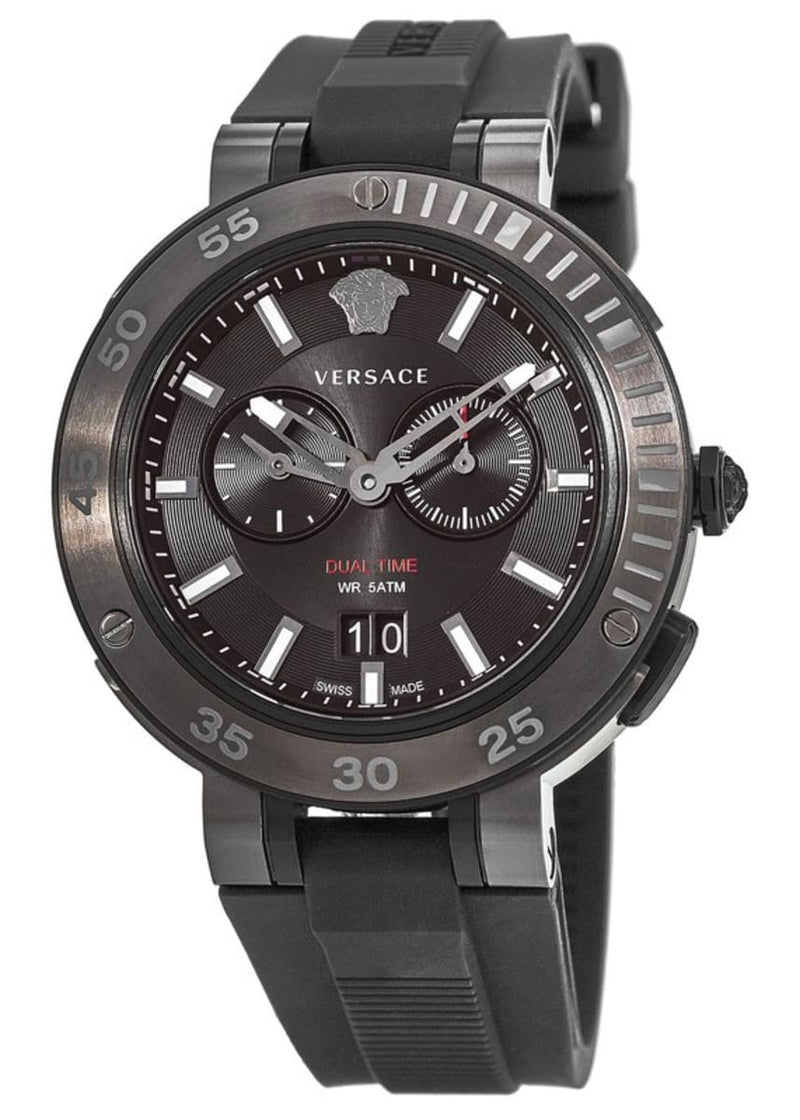 Versace V Extreme Chronograph Black Tone Dial Black Rubber Strap Watch for Men - VCN020017 Buy Now By Versace