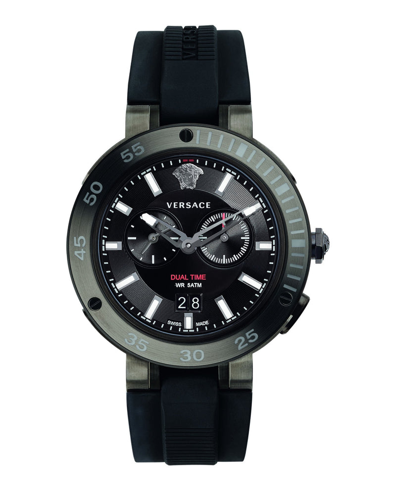 Versace V Extreme Chronograph Black Tone Dial Black Rubber Strap Watch for Men - VCN020017 Buy Now By Versace