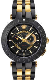 Versace V-Race Analog Quartz Black Dial Two Tone Steel Strap Watch For Men - VEBV00619 Buy Now By Versace