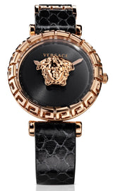 Versace Palazzo Empire Greca Black Dial Black Leather Strap Watch for Women - VEDV00719 Buy Now By Versace