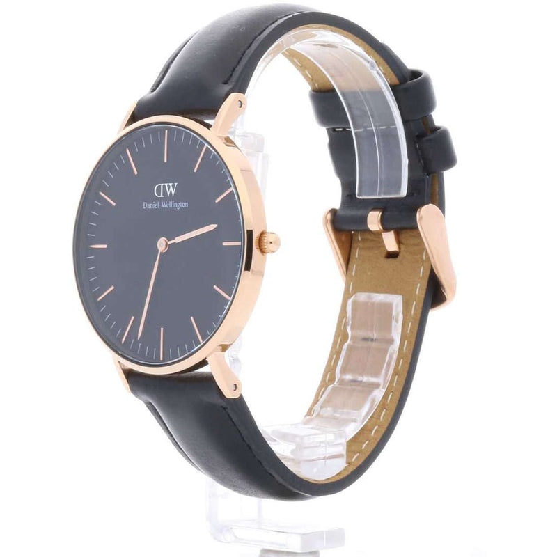 Daniel Wellington Classic Sheffield Black Dial Black Leather Strap Watch For Women - DW00100139 Buy Now By Daniel Wellington