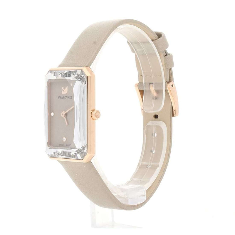 Shop Swarovski Uptown Crystal Grey Dial Grey Leather Strap Watch for Women - 5547716 in USA