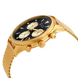 Shop Movado Heritage Calendoplan Chronograph Black Dial Gold Mesh Strap Watch for Men - 3650098 in USA