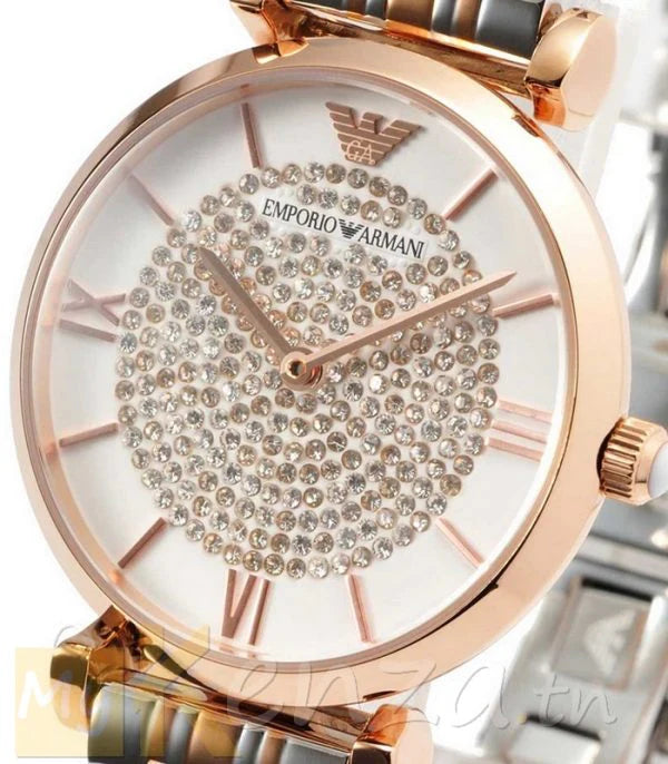 Emporio Armani Gianni T Bar Analog White Dial Two Tone Steel Strap Watch For Women - AR2076 Buy Now By Emporio Armani