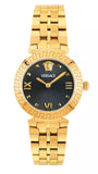 Versace Daphnis Quartz Black Dial Gold Steel Strap Watch for Women - VEOCA0524