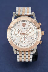Versace Sport Tech Chronograph While Dial Two Tone Steel Strap Watch for Men - VELT00319 Buy Now By Versace