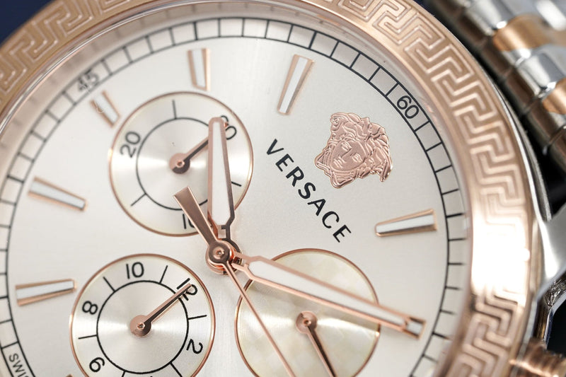 Versace Sport Tech Chronograph While Dial Two Tone Steel Strap Watch for Men - VELT00319 Buy Now By Versace