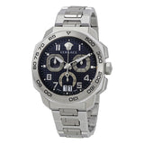 Shop Versace Dylos Chronograph Blue Dial Silver Steel Strap Watch for Men - VQC090016 in USA