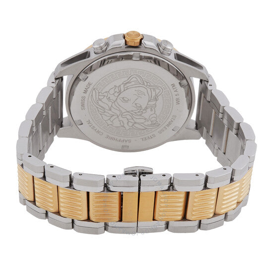 Versace Greca Action Chronograph Quartz Silver Dial Two Tone Steel Strap Watch for Men - VE3J00522 Buy Now By Versace