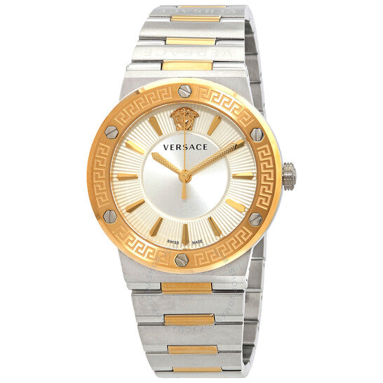 Versace Hellenyium Green Dial Two Tone Steel Strap Watch for Women - VEVH00620 Buy Now By Versace