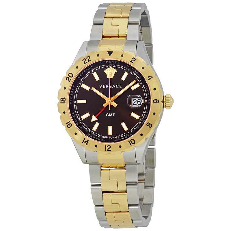 Versace Hellenyium Quartz Brown Dial Two Tone Steel Strap Watch For Men - V11040015 Buy Now By Versace
