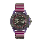 Shop Versace Icon Active Chronograph Black Dial Purple Rubber Strap Watch For Men - VEZ701423 in USA