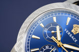 Versace Sport Tech Chronograph Blue Dial Silver Steel Strap Watch for Men - VELT00219 Buy Now By Versace