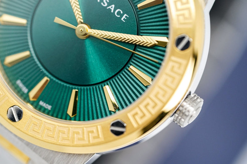 Versace Greca Green Dial Silver Steel Strap Watch for Women - VEVH00720 Buy Now By Versace