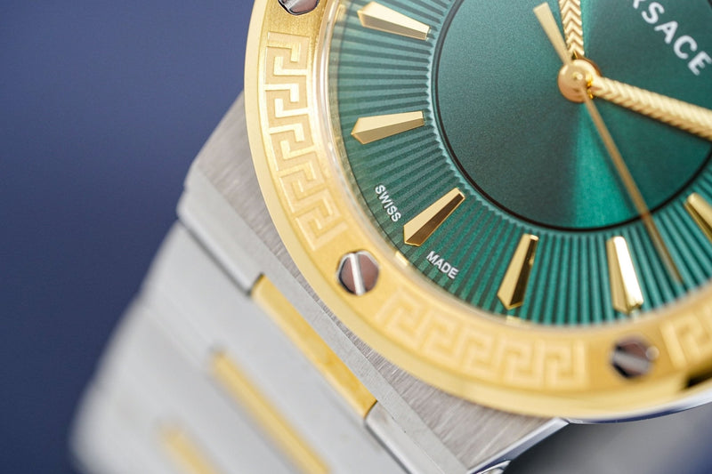 Versace Greca Green Dial Silver Steel Strap Watch for Women - VEVH00720 Buy Now By Versace