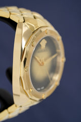 Versace Shadov Quartz Gold Dial Gold Steel Strap Watch for Women - VEBM00618 Buy Now By Versace