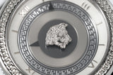 Versace V Metal Icon Silver Dial Black & Silver Strap Watch for Women - VLC010014