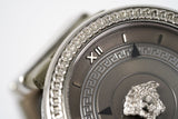 Versace V Metal Icon Silver Dial Silver & Grey Strap Watch for Women - VLC120016 Buy Now By Versace