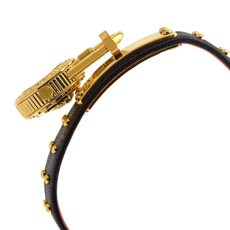 Versace Medusa Lock Icon Gold Dial Red Leather Strap Watch for Women - VEDW00119 Buy Now By Versace