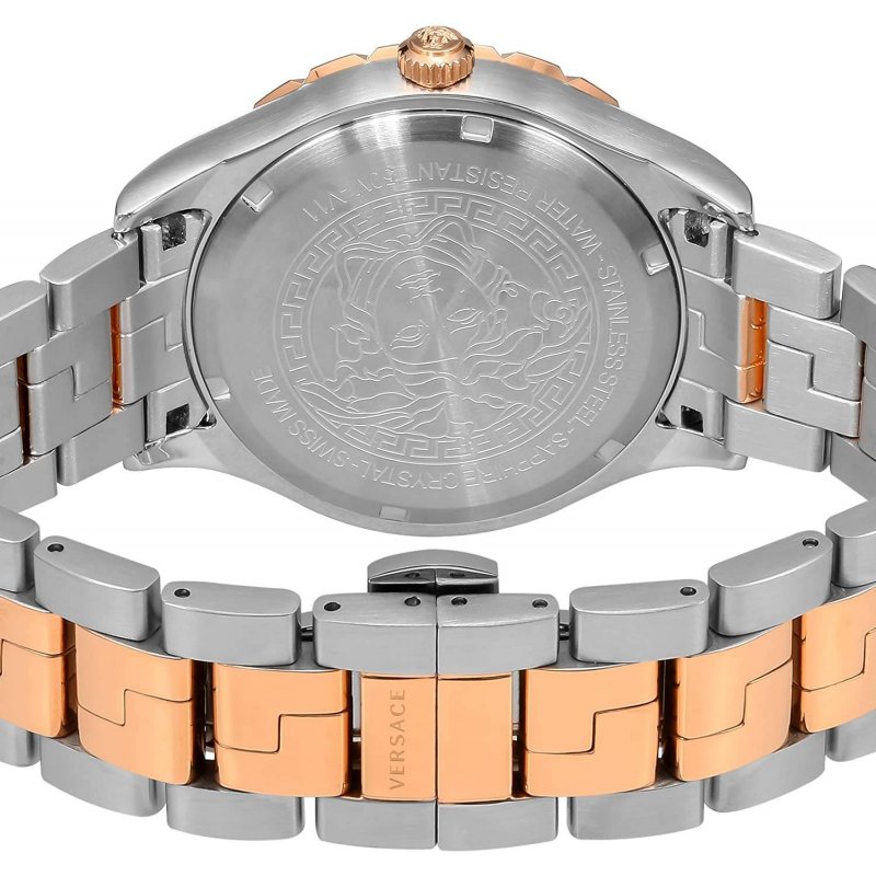 Versace Hellenyium GMT Silver Dial Two Tone Steel Strap Watch for Men - V11030015 Buy Now By Versace