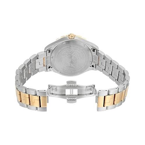 Versace Hellenyium GMT Black Dial Two Tone Steel Strap Watch for Men - V11040015
