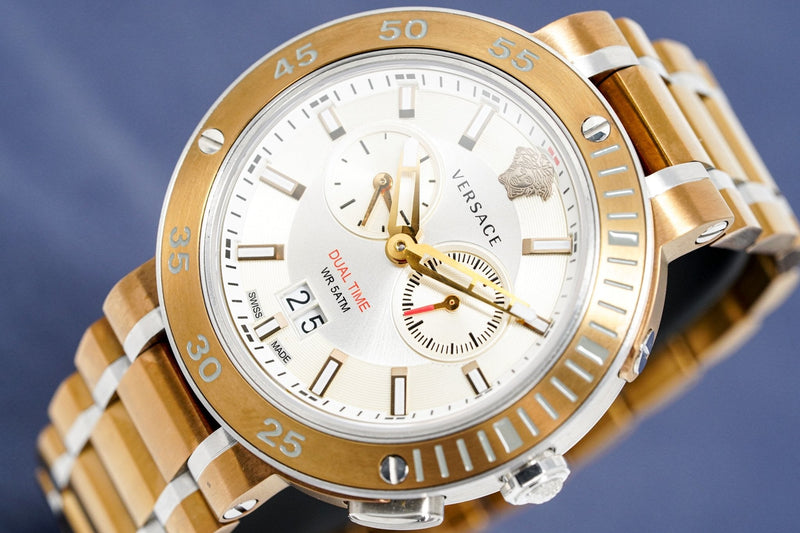 Versace V Extreme Chronograph White Dial Rose Gold Stainless Steel Watch for Women - VCN050017 Buy Now By Versace