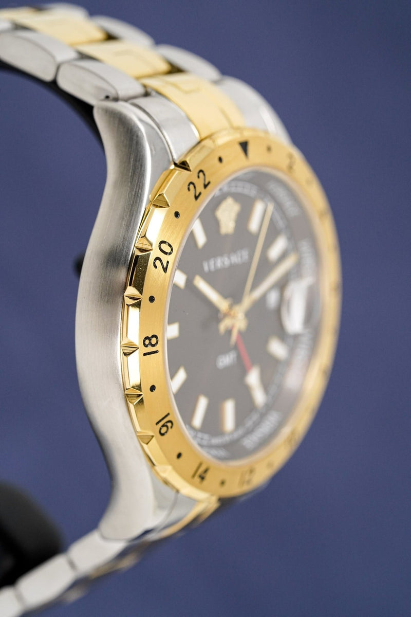 Versace Hellenyium Quartz Brown Dial Two Tone Steel Strap Watch For Men - V11040015 Buy Now By Versace