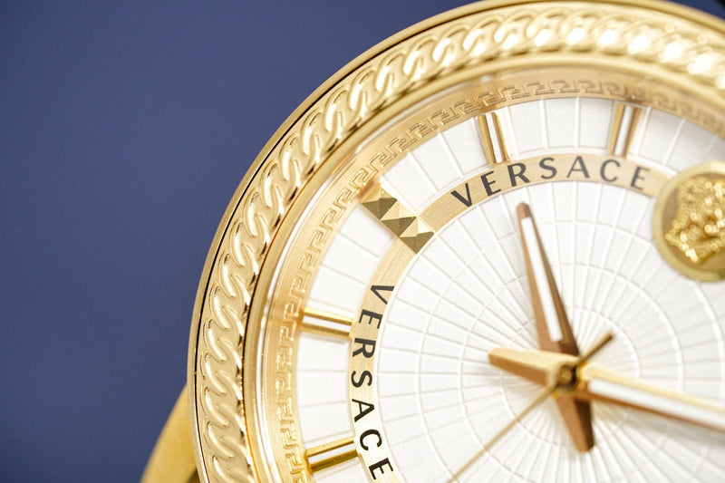 Versace Code Quartz Silver Dial Gold Steel Strap Watch For Men - VEPO00420 Buy Now By Versace