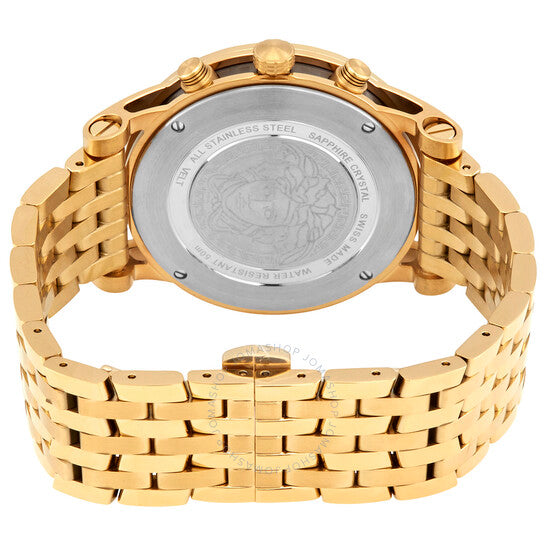 Versace Sport Tech Chronograph Black Dial Gold Steel Strap Watch for Men - VELT00419 Buy Now By Versace