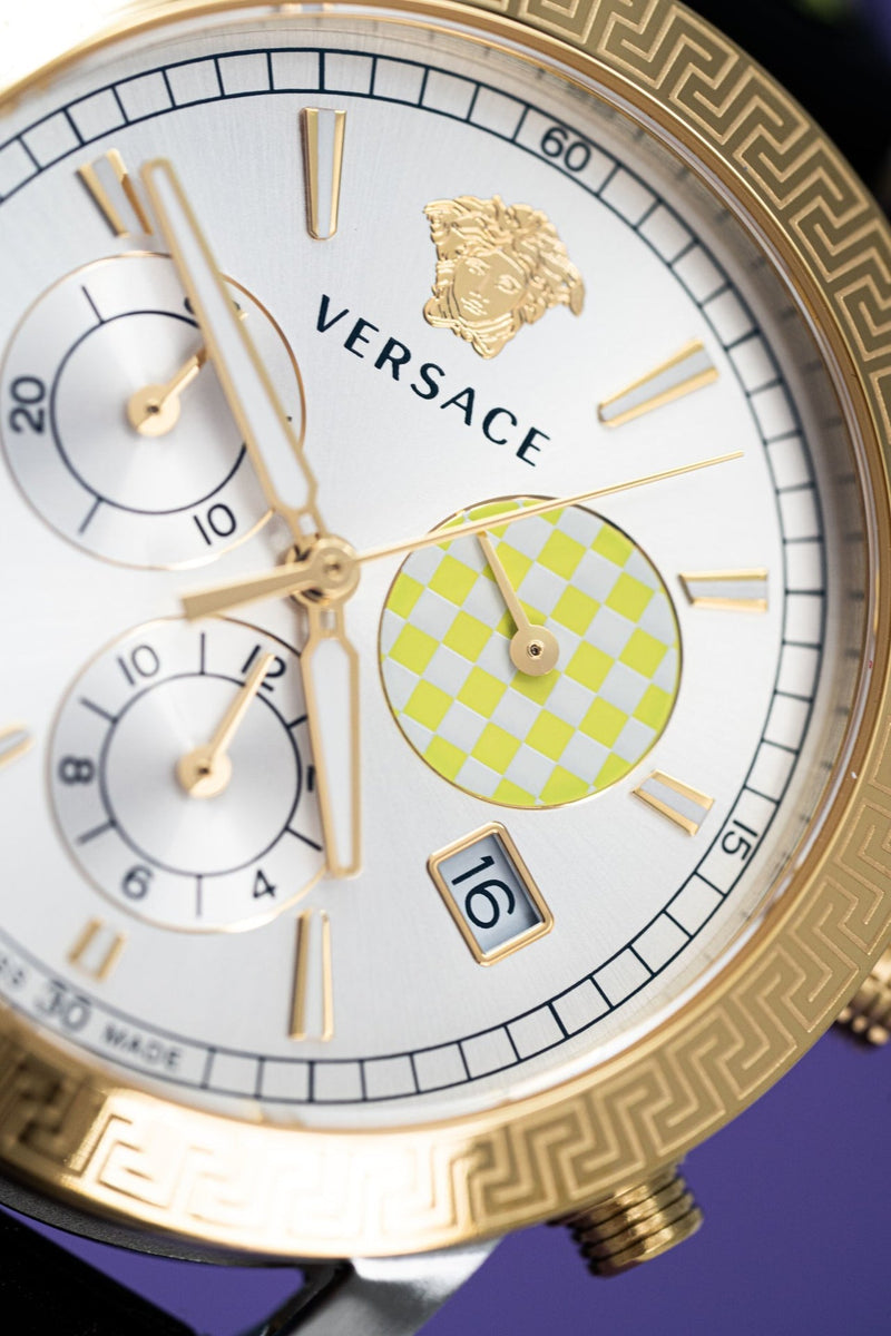 Versace Sports Tech Chronograph Silver Dial Black Rubber Strap Watch for Women - VELT00519 Buy Now By Versace