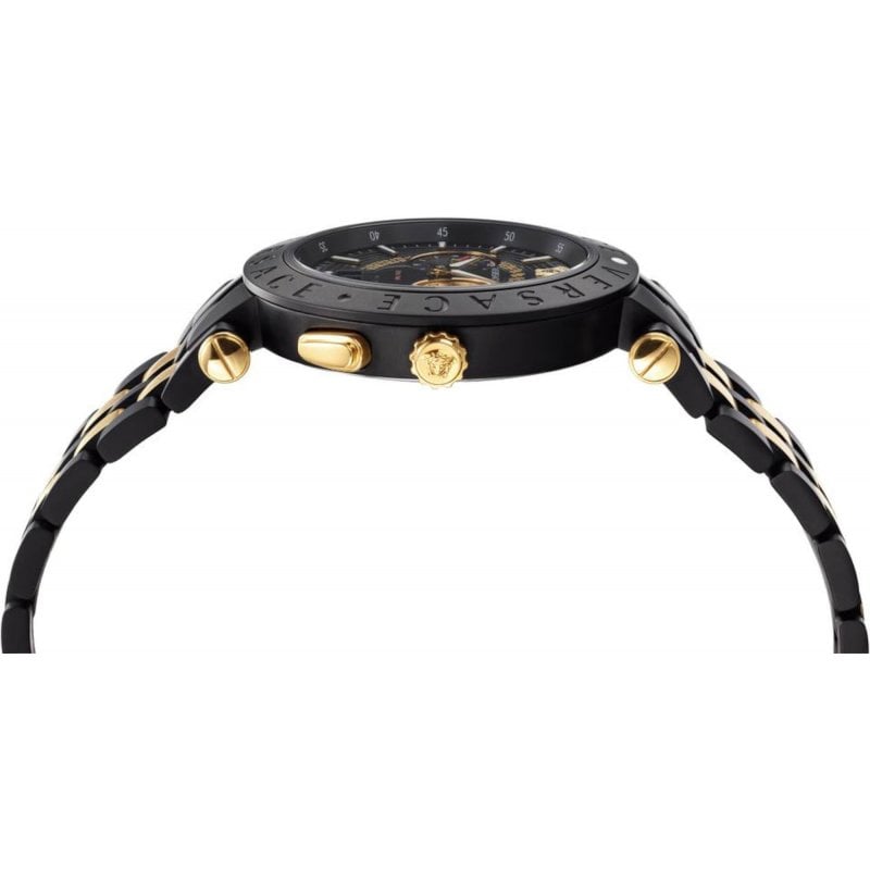 Versace V-Race Analog Quartz Black Dial Two Tone Steel Strap Watch For Men - VEBV00619 Buy Now By Versace
