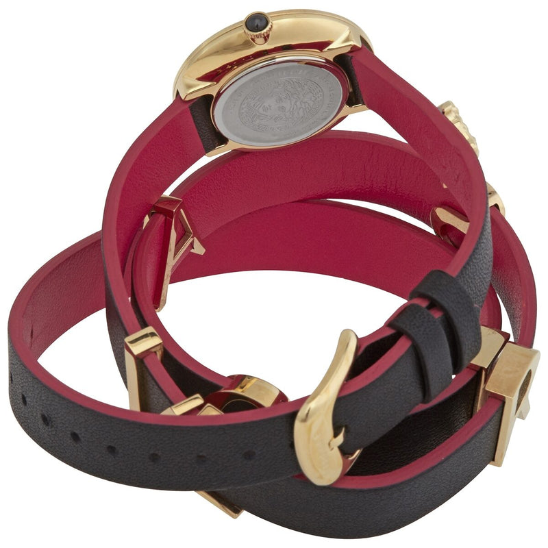 Versace V-Flare Quartz Black Dial Black Leather Strap Watch for Women - VEBN00218 Buy Now By Versace