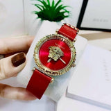 Versace Palazzo Empire Greca Red Dial Red Leather Strap Watch for Women - VEDV00319 Buy Now By Versace