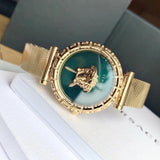 Versace Palazzo Empire Greca Green Dial Gold Mesh Bracelet Watch for Women - VEDV00819