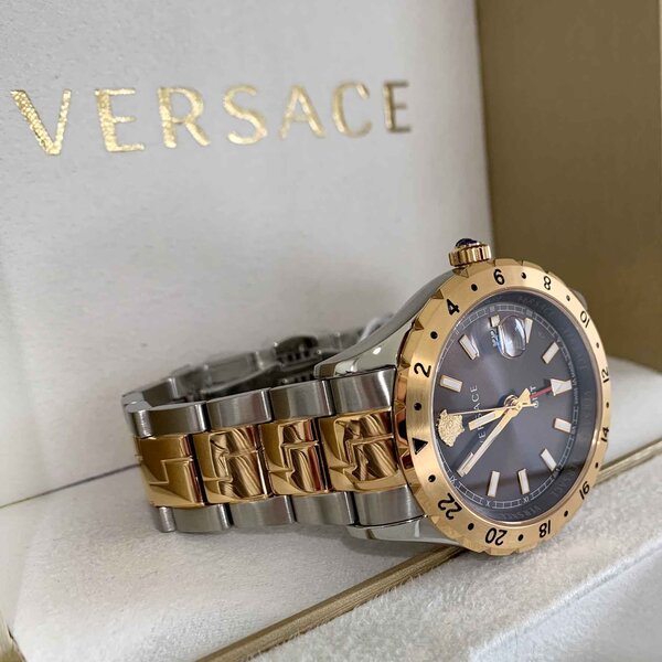 Versace Hellenyium Quartz Brown Dial Two Tone Steel Strap Watch For Men - V11040015 Buy Now By Versace