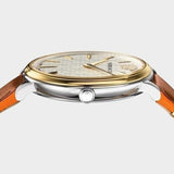 Versace V Circle Quartz Silver Dial Brown Leather Strap Watch For Women - VBP04017 Buy Now By Versace