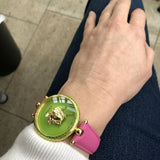 Versace Palazzo Empire Green Dial Pink Leather Strap Watch for Women - VCO150017 Buy Now By Versace