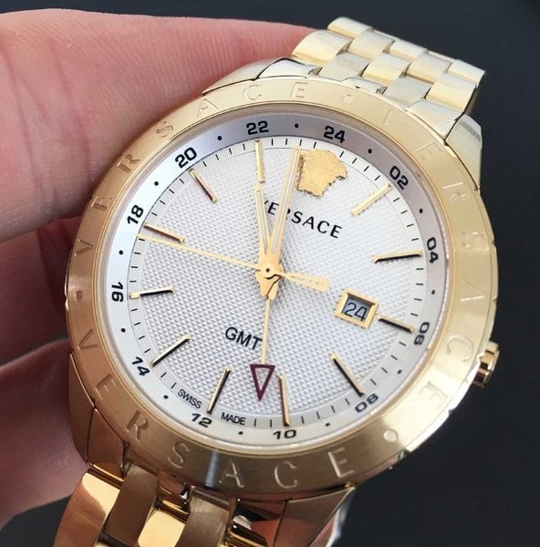 Versace Univers Quartz White Dial Gold Steel Strap Watch for Men - VEBK00518 Buy Now By Versace