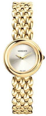 Versace V-Flare Quartz Silver Dial Gold Steel Strap Watch for Women - VEBN00718 Buy Now By Versace
