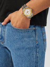 Versace Chain Reaction Quartz White Dial Two Tone Steel Strap Watch for Men - VEDY00519 Buy Now By Versace