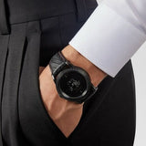 Versace Palazzo Empire Black Dial Black Leather Strap Watch for Men - VERD00218