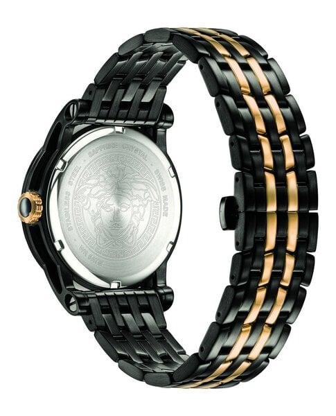 Versace Palazzo Empire Black Dial Two Tone Steel Strap Watch for Men - VERD01119 Buy Now By Versace