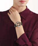 Versace V Metal Icon Gold Dial Black & Silver & Gold Strap Watch for Women - VLC020014