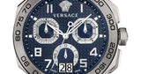 Shop Versace Dylos Chronograph Blue Dial Silver Steel Strap Watch for Men - VQC090016 in USA