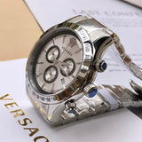 Versace Classic Chronograph Quartz Silver Dial Two Tone Steel Strap Watch For Men - VEV700519 Buy Now By Versace