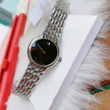 Shop Movado Veturi Quartz Black Dial Silver Steel Strap Watch for Women - 0606338 in USA
